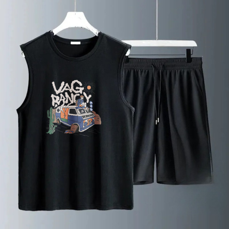 Summer Clothing Usa - Set Tank Top Pria Musim Panas