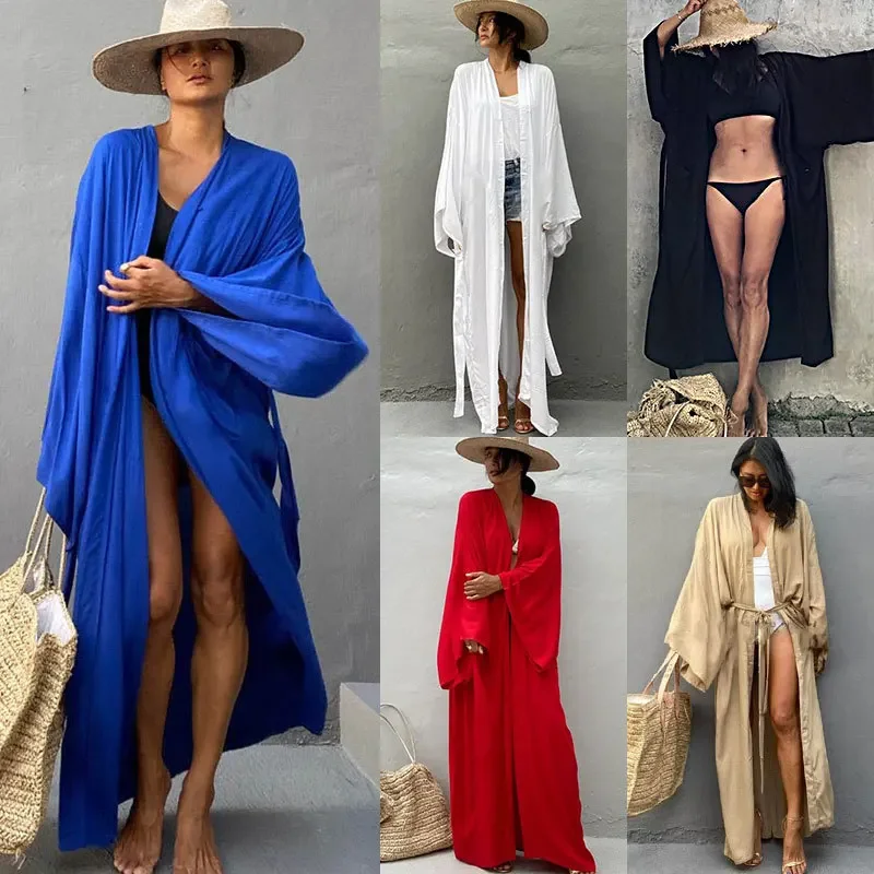 Summer Clothing Wraps - Kimono Wanita Pakaian Pantai Cardigan Robe