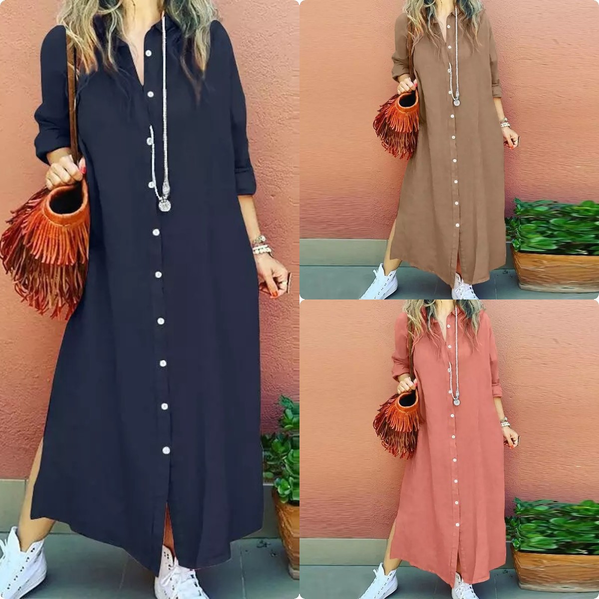 Summer Clothing Hijab - Gaun panjang Satin Abaya Muslim wanita