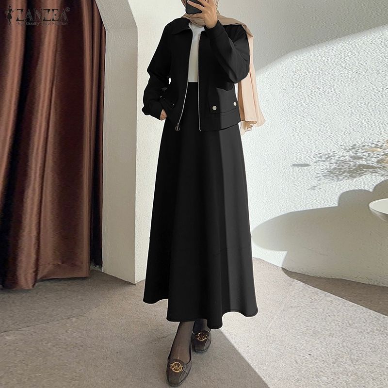 Summer Clothing Hijab - Setelan Rok Wanita Fashion Sederhana Jaket
