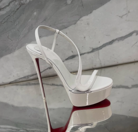 Summer Clothing Ladies - Sandal Stiletto Platform Kulit Metalik Rose