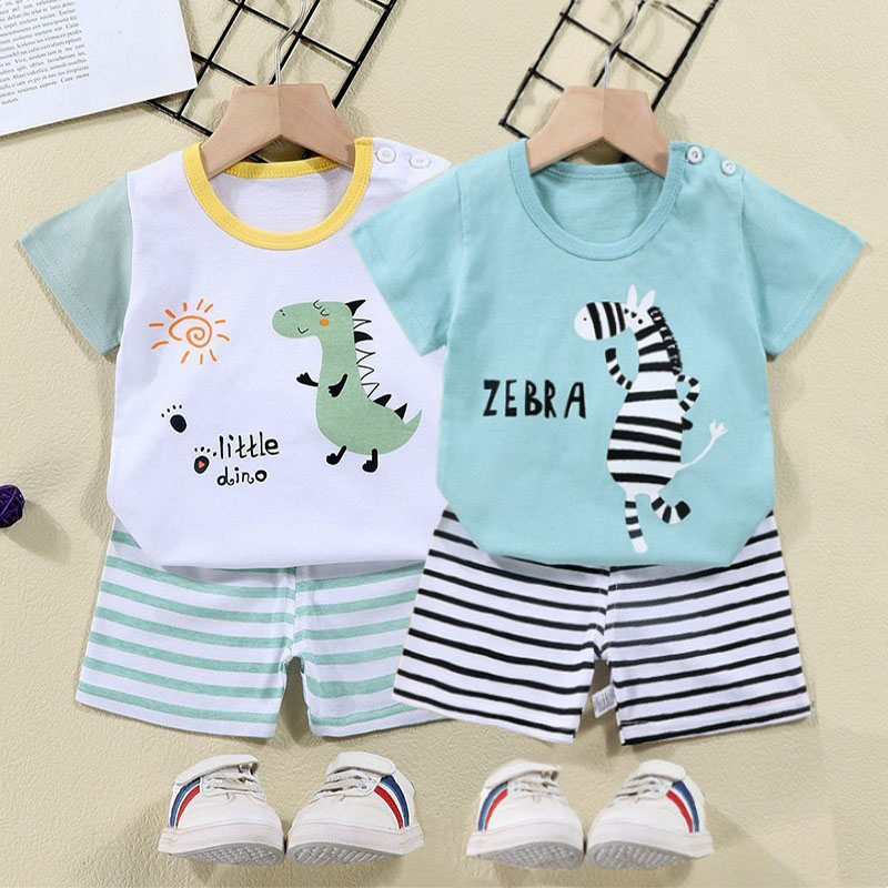 Summer Clothing Baby Boy - Kaus Katun + Celana Pendek Set