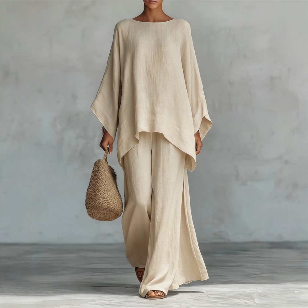 Zara Summer Clothing For Women - Celana Panjang Linen Longgar Lengan Panjang