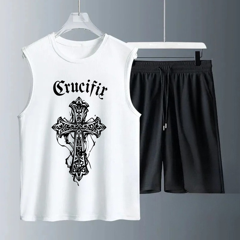 Summer Clothing Usa - Set Tank Top Pria Musim Panas