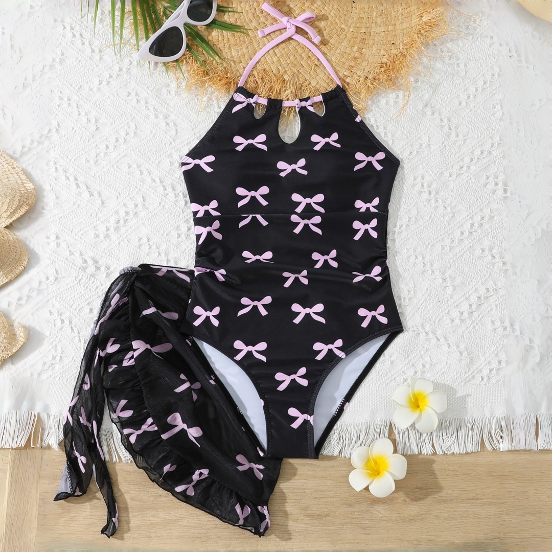 Summer Clothing Teen Girls - Baju Renang Satu Potong Warna Hitam