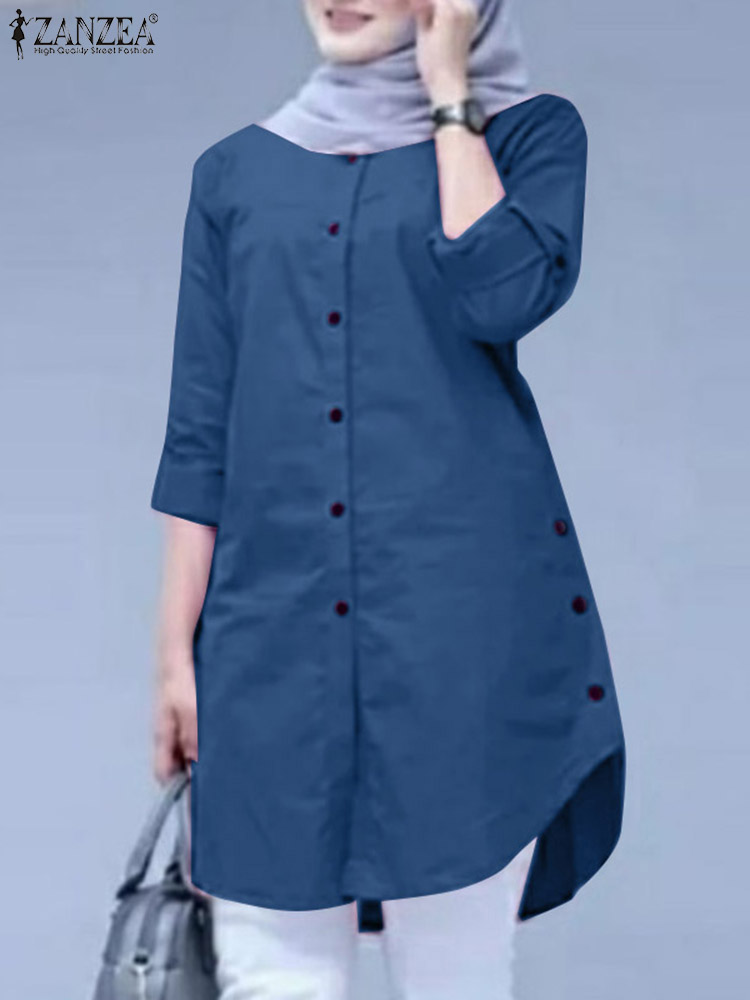 Summer Clothing Hijab - 2026 ZANZEA Kemeja Musim Semi Fashion