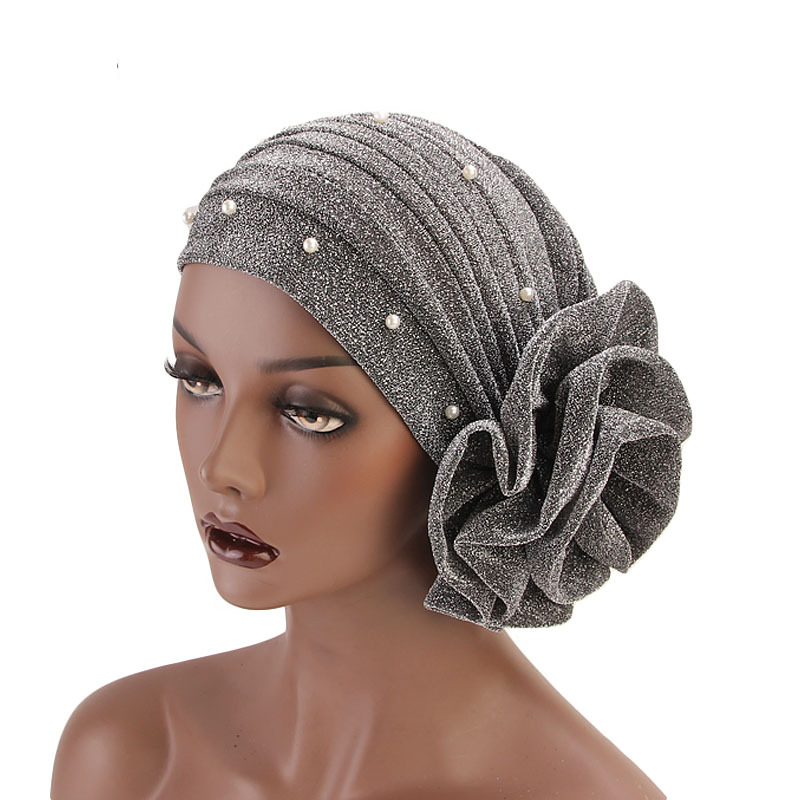 Summer Clothing Hijab - Topi Turban wanita bunga manik-manik musim