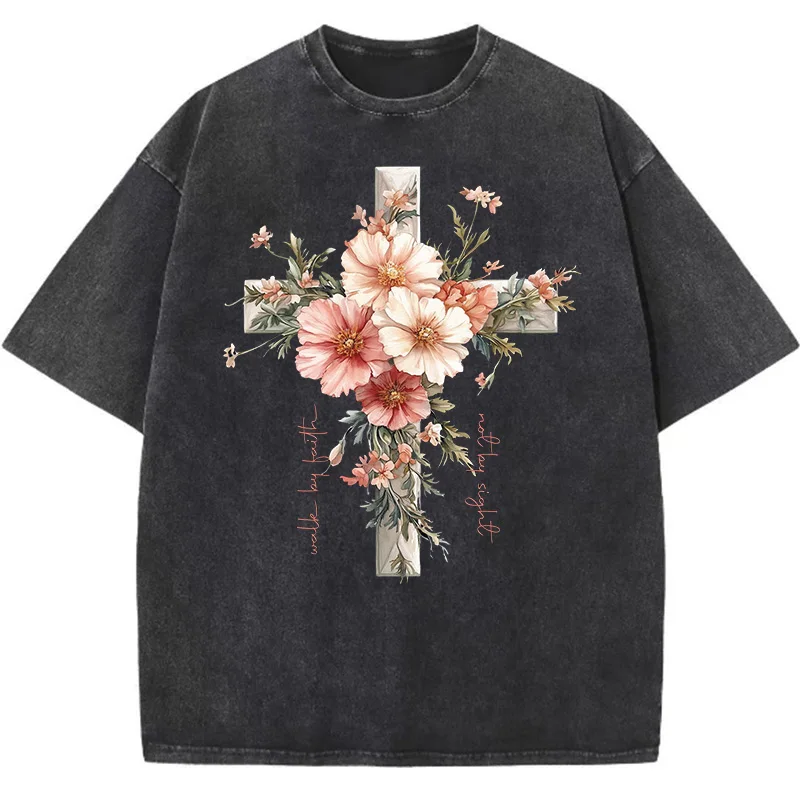 Summer Clothing Quotes - Kemeja Kristen Bunga Yesus Kaus Ringan