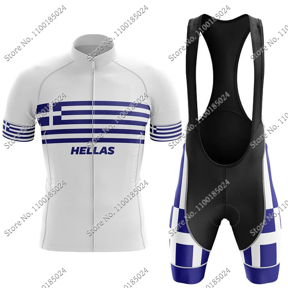 Summer Clothing For Greece - Hellas Set Jersey Bersepeda Tim Nasional