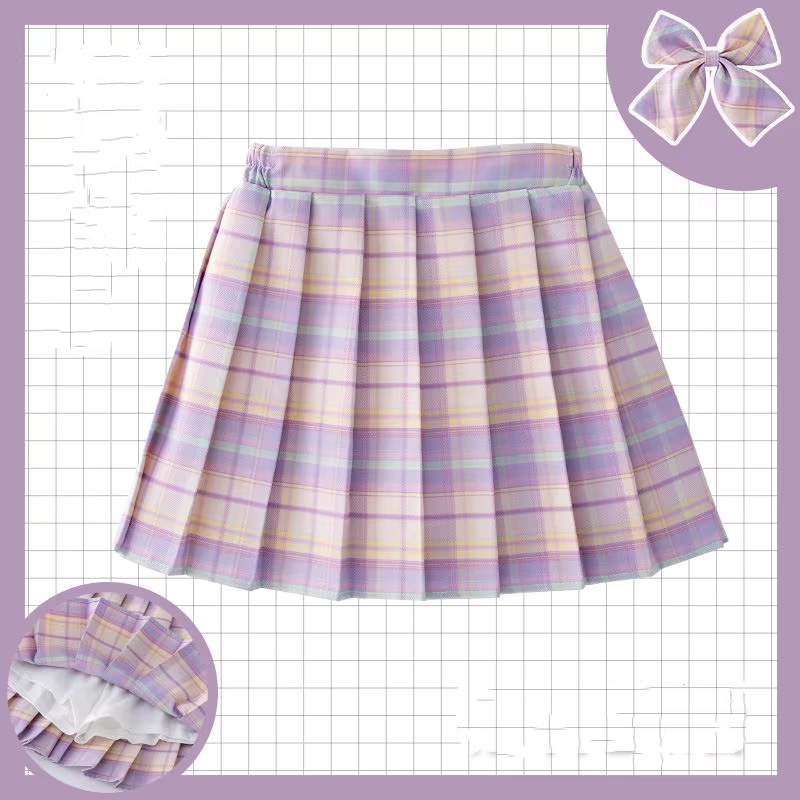 Summer Clothing Teen Girls - Rok Kotak-kotak Anak-anak Pakaian Gaya Kuliah