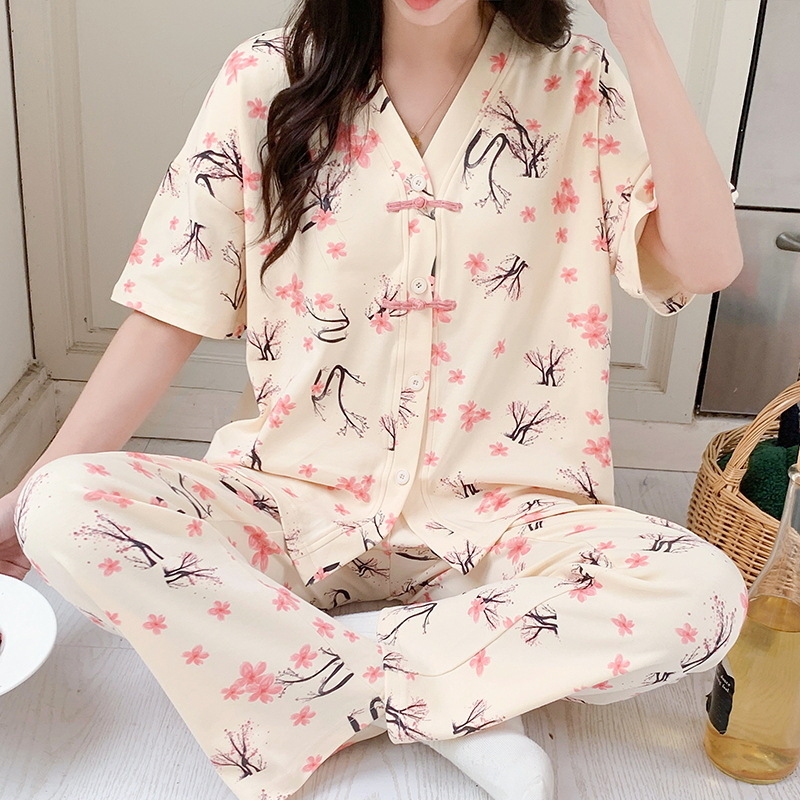 Summer Clothing Young Women - Set piyama Kimono wanita, pakaian tidur