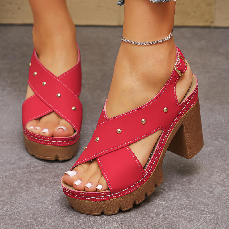 Summer Clothing Ladies - Sandal Gladiator Tali Silang Hak Super