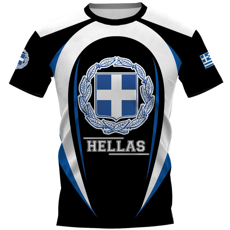 Summer Clothing For Greece - Kaos Grafis Lambang Yunani Totem Hellas