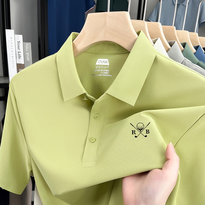 Kaos Polo Kerah Bermotif Pria  - Summer Clothing Affordable ulasan dan harga