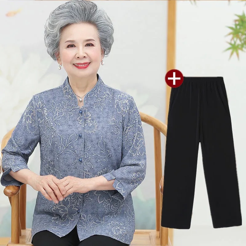 Atasan Blus Kemeja Nenek Tua L - Summer Clothing Old Money ulasan dan harga