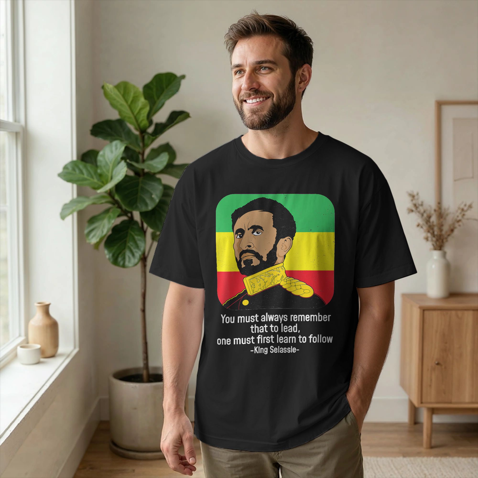 Kaos Pria King Haile Selassie  - Summer Clothing Quotes ulasan dan harga