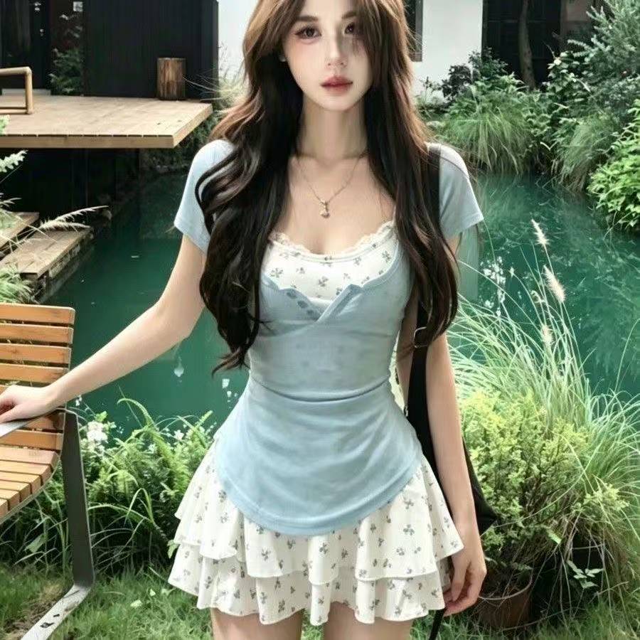 Set 2 Potong Gaya Lolita Jepan - Summer Clothing Y2K ulasan dan harga