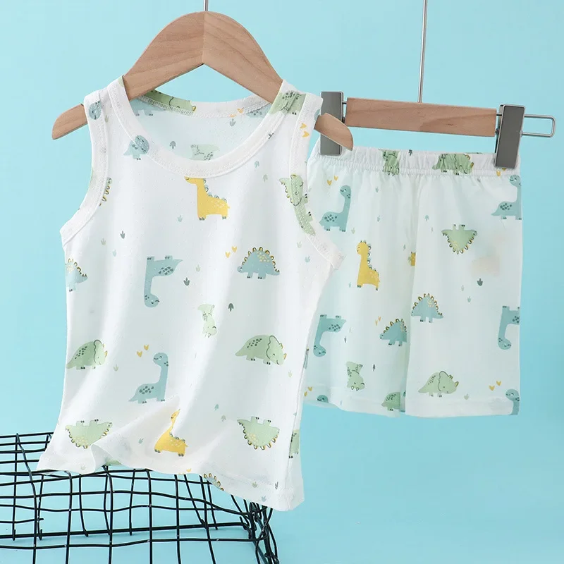 Setelan Rompi Katun Bambu Anak - Summer Clothing Baby Boy ulasan dan harga