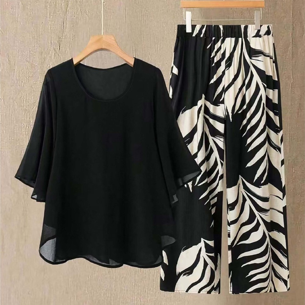 Setelan 2 potong atasan sifon  - Zara Summer Clothing For Women ulasan dan harga