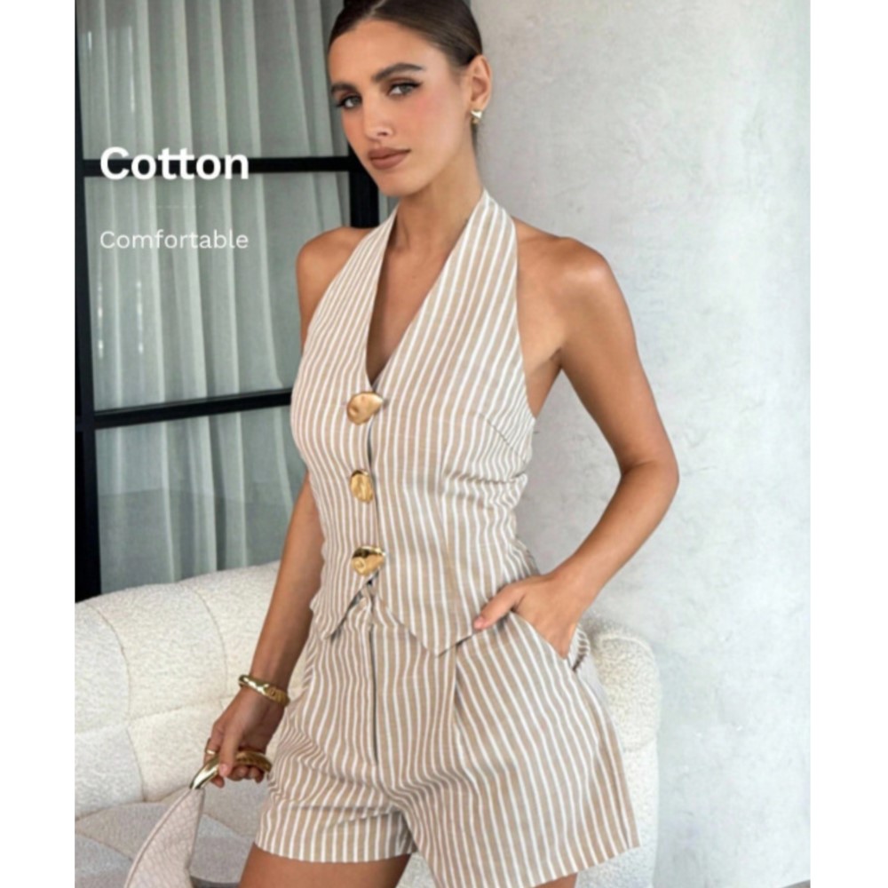 Setelan 2 potong rompi halter  - Zara Summer Clothing For Women ulasan dan harga