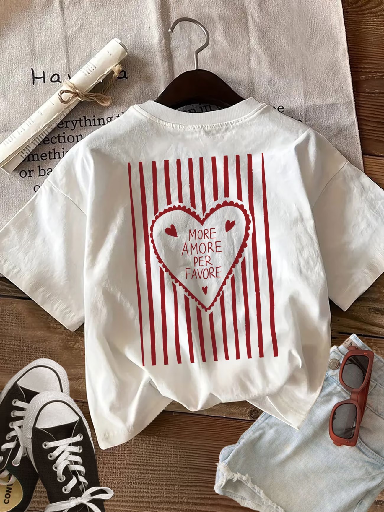 Kaos Wanita More Amor Por Favo - Summer Clothing In Spanish ulasan dan harga