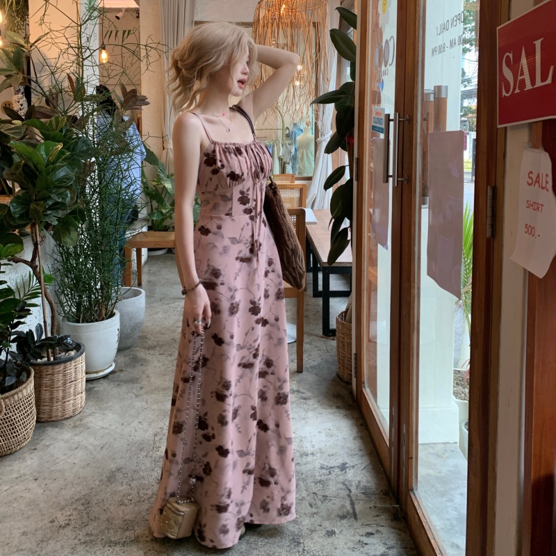 Gaun Panjang Lucu Warna Pink T - Summer Clothing Resort ulasan dan harga