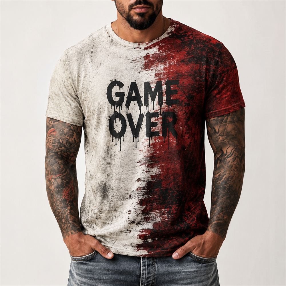 Kaos Halloween 3D Print Motif  - Summer Clothing Words ulasan dan harga