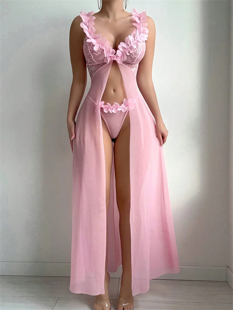 Gaun Tidur Transparan Berenda  - Summer Clothing Ladies ulasan dan harga