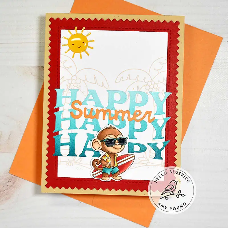 Beach Slimline Scene Happy Sum - Summer Clothing Words ulasan dan harga