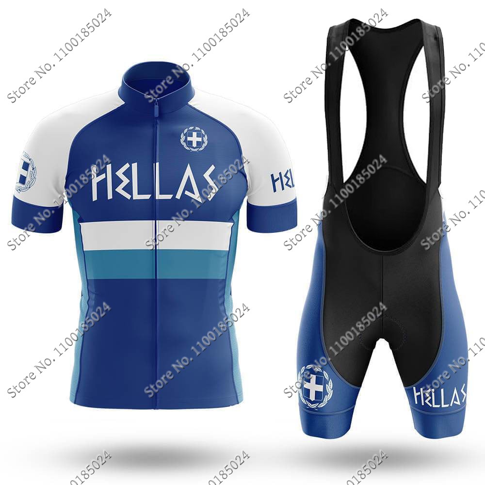 Hellas Set Jersey Bersepeda Ti - Summer Clothing For Greece ulasan dan harga