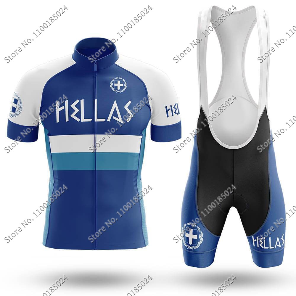 Hellas Set Jersey Bersepeda Ti - Summer Clothing For Greece ulasan dan harga