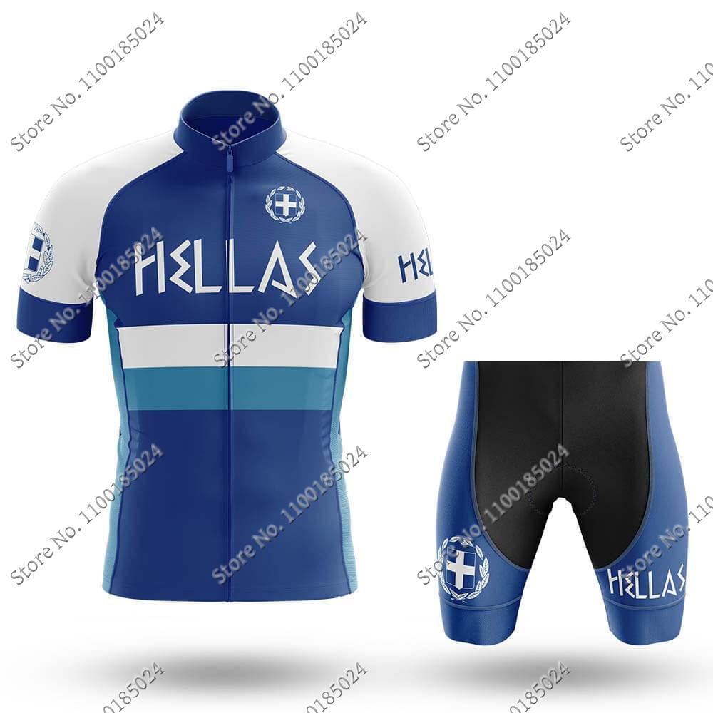 Hellas Set Jersey Bersepeda Ti - Summer Clothing For Greece ulasan dan harga