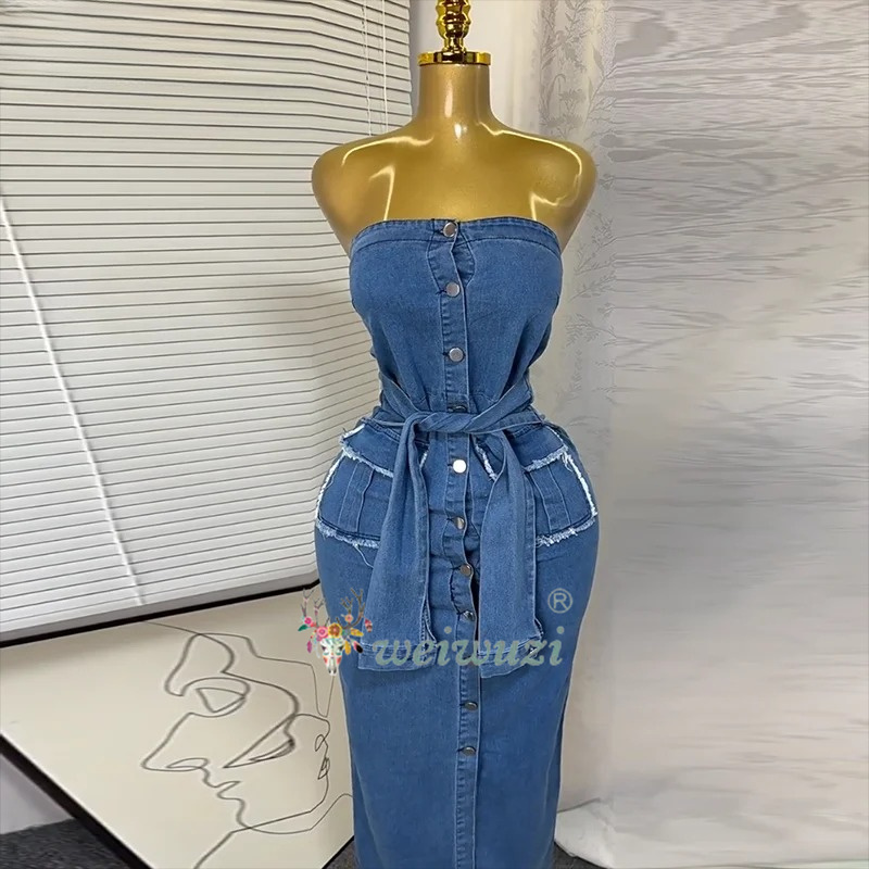 Gaun Denim Retro Wanita 2026 T - Summer Clothing Y2K ulasan dan harga