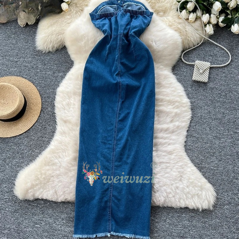 Gaun Denim Retro Wanita 2026 T - Summer Clothing Y2K ulasan dan harga