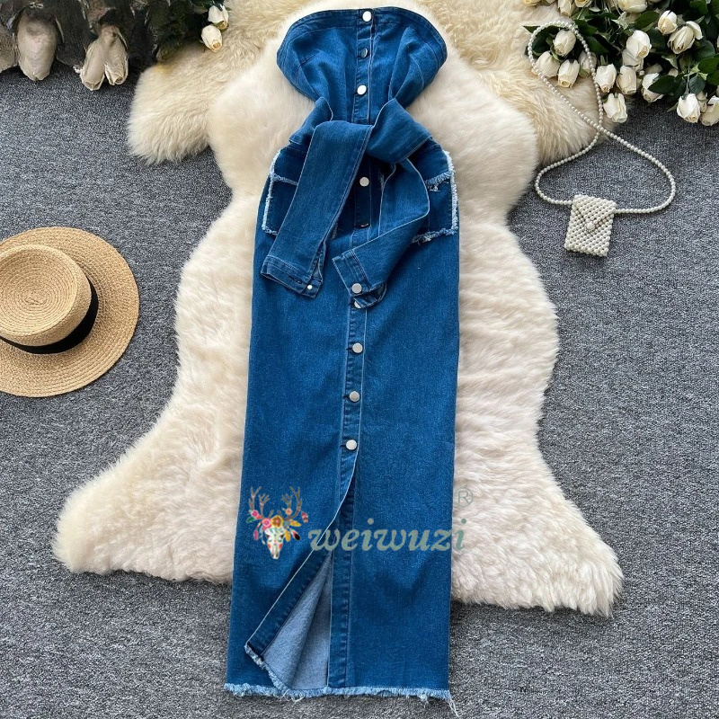 Gaun Denim Retro Wanita 2026 T - Summer Clothing Y2K ulasan dan harga