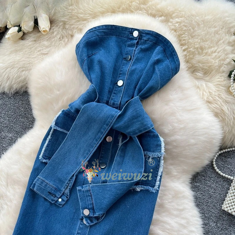 Gaun Denim Retro Wanita 2026 T - Summer Clothing Y2K ulasan dan harga
