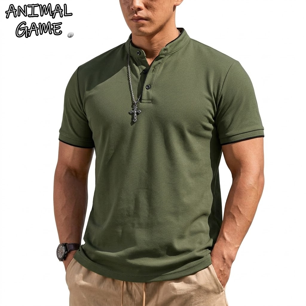 Kaos Henley Lengan Pendek Musi - Summer Clothing Types ulasan dan harga
