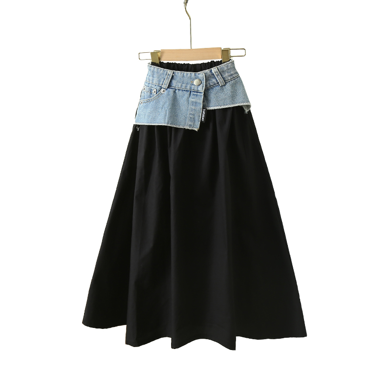 Rok Denim Tambal Sulam Panjang - Summer Clothing Teen Girls ulasan dan harga
