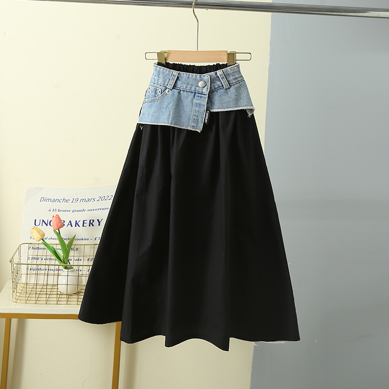 Rok Denim Tambal Sulam Panjang - Summer Clothing Teen Girls ulasan dan harga