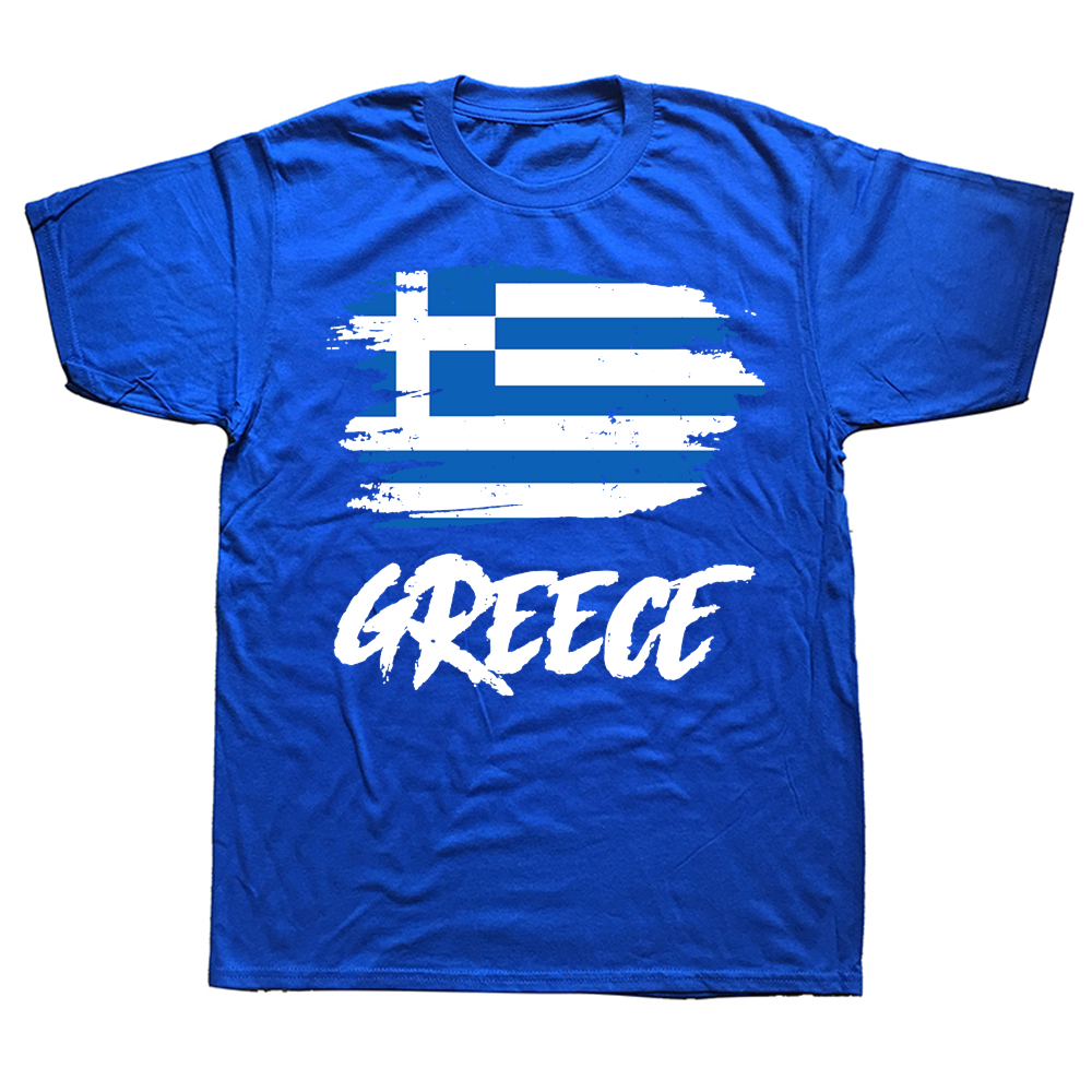 Kaus Bendera Yunani Lucu Kaus  - Summer Clothing For Greece ulasan dan harga