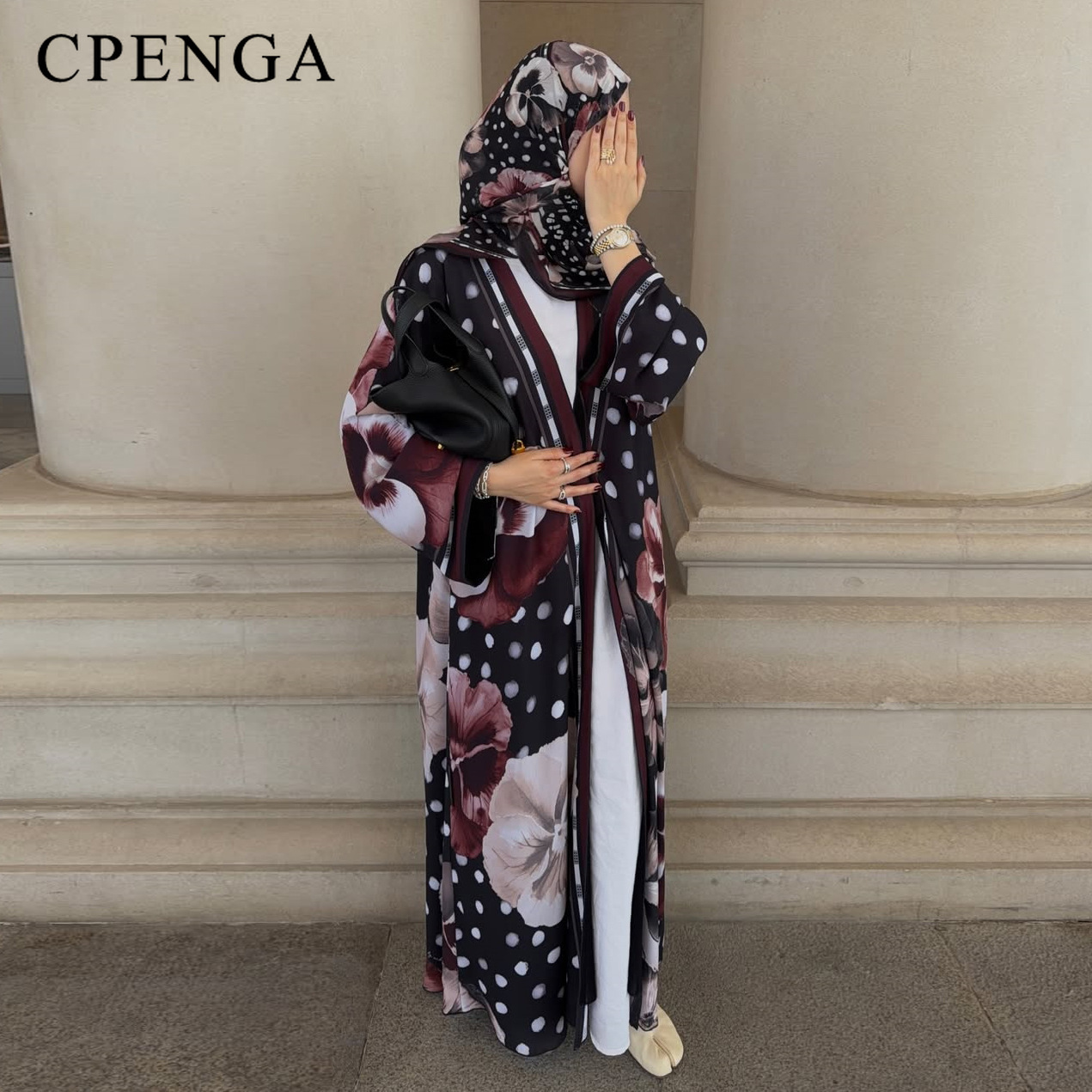 Abaya Hijab Motif Bunga Polkad - Summer Clothing Hijab ulasan dan harga